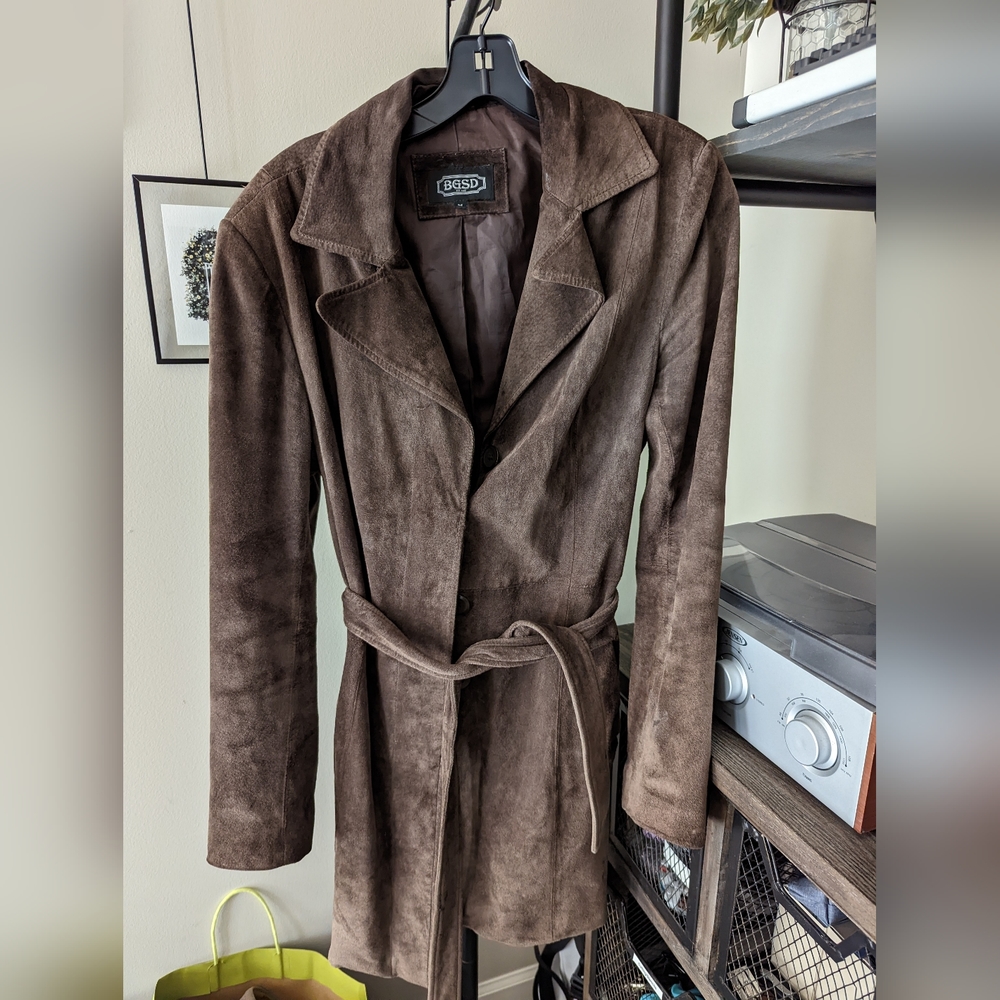 Leather/Suede Trench Coat